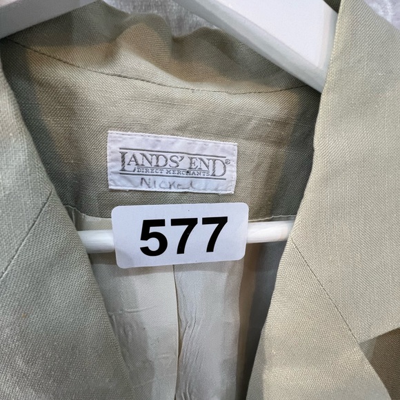 LANDS END LINEN BLEND BLAZER JACKET 10P 10 PETITE M/L SHORT QUALITY 477 - Picture 13 of 16